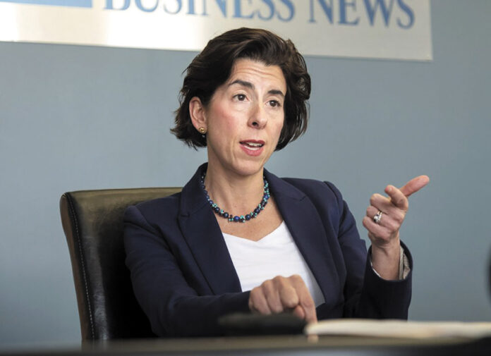 GINA M. RAIMONDO signed an executive order Friday that commits the state to a goal of sourcing electricity from 100% renewable sources by 2030. / PBN FILE PHOTO/ MICHAEL SALERNO