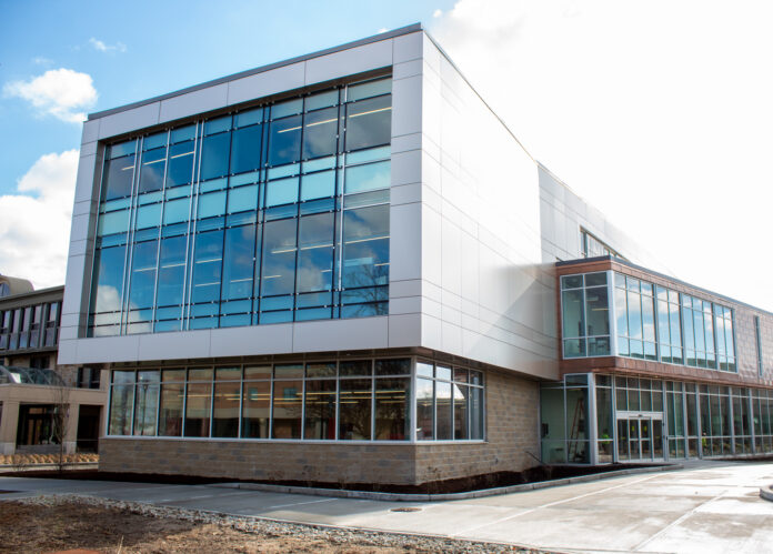 SECCM Labs exterior ROGER WILLIAMS UNIVERSITY'S new $13.8 million School of Engineering, Computing and Construction Management building is set to open Wednesday when students return to campus. / COURTESY ROGER WILLIAMS UNIVERSITY