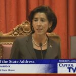GOV. GINA M. RAIMONDO addressed a statewide audience in her sixth State of the State Address Tuesday. / COURTESY CAPITOL TVGOV. GINA M. RAIMONDO addressed a statewide audience in her sixth State of the State Address Tuesday. / COURTESY CAPITOL TV