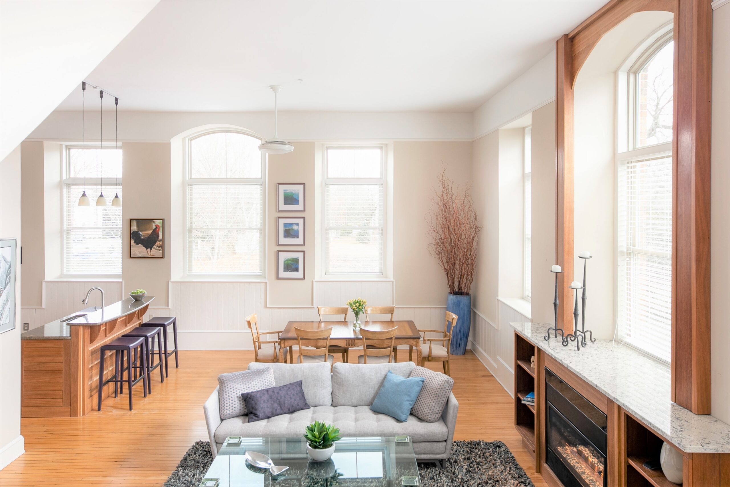 THE UNIT features and open floor plan, dining area and entertainment space. / COURTESY HOGAN ASSOCIATES