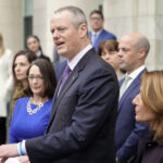 MASS. GOV. Charlie Baker has odered schools and non-emergency child care programs in Massachusetts to remain closed through the end of April. / AP FILE PHOTO/BEN GARVER/THE BERKSHIRE EAGLE