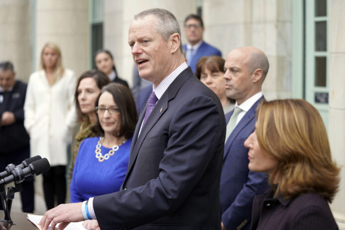 MASS. GOV. CHARLIE BAKER has ordered all nonessential businesses to close by Tuesday afternoon and remain closed until at least April 7. / AP FILE PHOTO/BEN GARVER/THE BERKSHIRE EAGLE