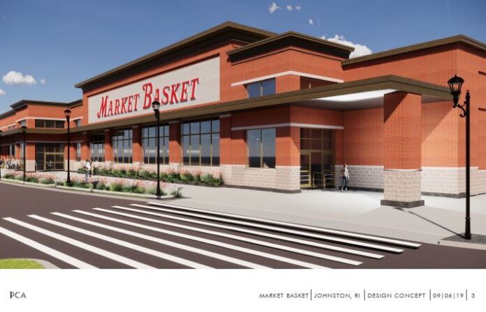 A RENDERING of the Market Basket that is planned to be built in Johnston/ COURTESY DEMOULAS SUPER MARKETS INC.