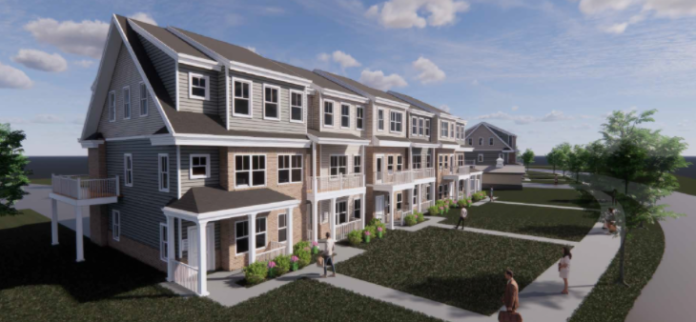 THE KETTLE POINT Apartments project will include a final phase of 12 townhouses, with a mix of footprints to accommodate single residents and empty-nesters. / COURTESY CITY OF EAST PROVIDENCE
