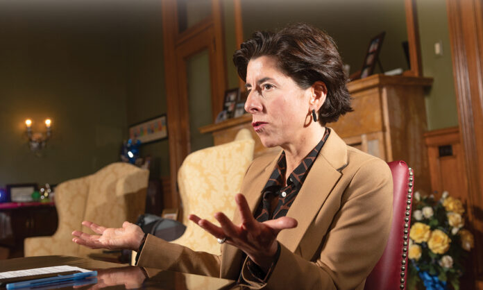 GOV. GINA M. RAIMONDO has joined Democratic governors from New York, New Jersey, Pennsylvania, Delaware and Connecticut to develop coordinated plans to restart their state economies after the COVID-19 pandemic. / PBN FILE PHOTO/MICHAEL SALERNO
