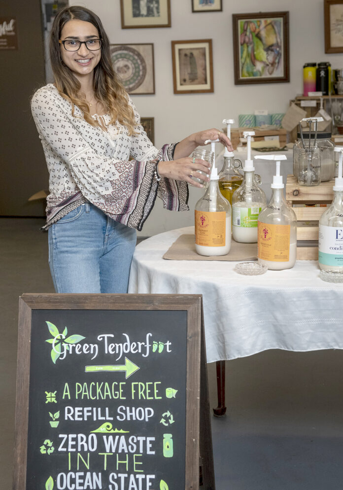PLASTIC-FREE: Ana Duque is the owner of Green Tenderfoot, a cleaning and beauty product refill station that promotes a low-waste lifestyle. / PBN PHOTO/MICHAEL SALERNO PLASTIC-FREE: Ana Duque is the owner of Green Tenderfoot, a cleaning and beauty product refill station that promotes a low-waste lifestyle. / PBN PHOTO/MICHAEL SALERNO