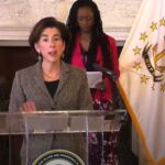 Raimondo devotes press briefing time to students GOV. GINA M. RAIMONDO held a press conference for kids on Thursday, answering questions from students and talking directly to young people. / COURTESY OFFICE OF THE GOVERNOR