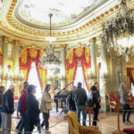 THE WAY IT WAS: Visitors tour the Breakers Mansion in Newport in a time before the coronavirus pandemic. Normally a major tourism draw, the Newport Mansions remain closed, and opening dates haven’t been announced, as of May 20. / COURTESY DISCOVER NEWPORT  