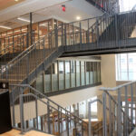 BREAKTHROUGH RENOVATION: The new three-story staircase required breaking through three levels of the building, which will help with wayfinding, orienting visitors to all the major-service areas and connecting the library’s two buildings. / COURTESY PROVIDENCE PUBLIC LIBRARY