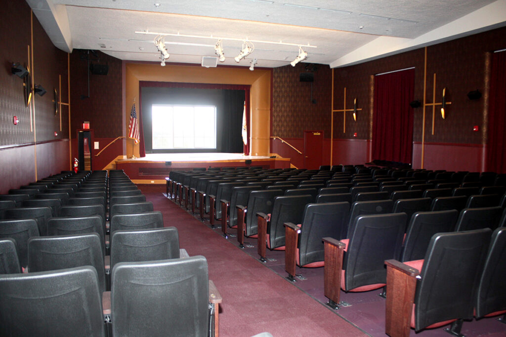 EQUIPPED: The library’s 255-seat auditorium on the third level is now completely compliant with the Americans with Disabilities Act of 1990, including its stage. It is equipped with state-of-the-art technology, including new lighting, sound and screen. / COURTESY PROVIDENCE PUBLIC LIBRARY