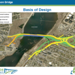 THE HENDERSON BRIDGE redesign will include dedicated lanes for bicyclists and pedestrians, as well as vehicles. / COURTESY R.I. DEPARTMENT OF TRANSPORTATION.