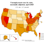 RHODE ISLAND had the highest unemployment rate in new England in April at 17%. / COURTESY BUREAU OF LABOR STATISTICS