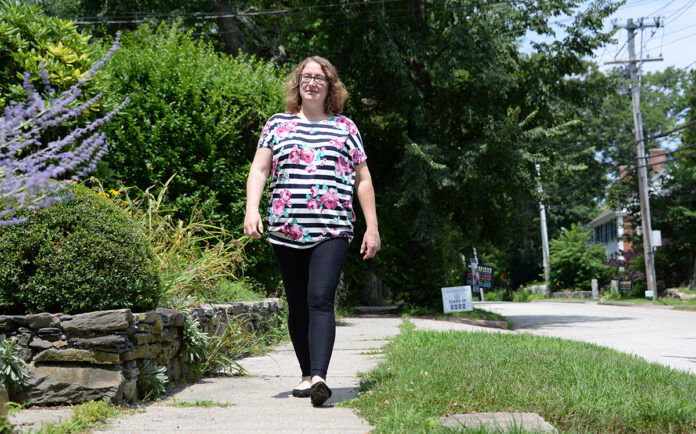 BALANCING ACT: Valerie Maier Speredelozzi, an associate professor of engineering at the University of Rhode Island, at her home in South Kingstown. She has had to juggle child care with online teaching during the COVID-19 pandemic. /
PBN PHOTO/ELIZABETH GRAHAM BALANCING ACT: Valerie Maier Speredelozzi, an associate professor of engineering at the University of Rhode Island, at her home in South Kingstown. She has had to juggle child care with online teaching during the COVID-19 pandemic. /
PBN PHOTO/ELIZABETH GRAHAM