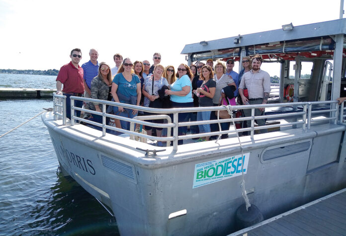 OPEN WATER: Narragansett Bay Insurance Co. employees enjoy a boat tour of the upper Narragansett Bay during a recent company summer outing.  COURTESY NARRAGANSETT BAY INSURANCE CO.