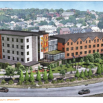 ONE Neighborhood Builders has proposed an apartment building and a childcare center for Parcel 9 of the Interstate 195 Redevelopment District. / COURTESY I-195 REDEVELOPMENT DISTRICT COMMISSION