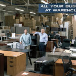 VALUED CUSTOMERS: Jon Weiss, left, vice president of National Office Furniture Inc., with owner Howard Weiss in the company’s showroom on Branch Avenue in Providence. Jon Weiss says customer service has been at the heart of the company since it was established by his grandfather in 1919. / PBN PHOTO/RUPERT WHITELEY