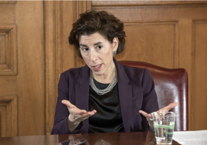 GOV. GINA M. RAIMONDO and R.I. Commerce announced Wednesday major expansions to the Restore Rhode Island program by doubling the original grant sizes and extending eligibility to nonprofit organizations and private child care facilities. / PBN FILE PHOTO / DAVE HANSEN GOV. GINA M. RAIMONDO and R.I. Commerce announced Wednesday major expansions to the Restore Rhode Island program by doubling the original grant sizes and extending eligibility to nonprofit organizations and private child care facilities. / PBN FILE PHOTO / DAVE HANSEN
