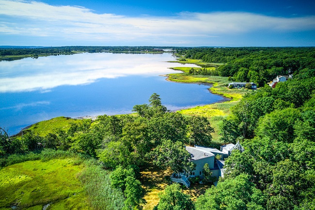 THE HOUSE at 26 Bullock Ave. in Barrington includes a contemporary design and views of the Palmer River. / COURTESY RESIDENTIAL PROPERTIES LTD.