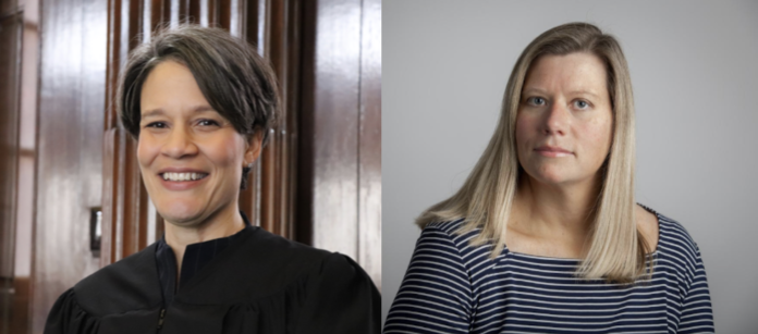 GOV. GINA M. RAIMONDO has nominated Melissa A. Long, left, and Erin Lynch Prata to the R.I.Supreme Court. / COURTESY STATE OF RHODE ISLAND GOV. GINA M. RAIMONDO has nominated Melissa A. Long, left, and Erin Lynch Prata to the R.I.Supreme Court. / COURTESY STATE OF RHODE ISLAND