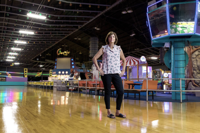 SUSAN CHASE, general manager of United Skates of America in East Providence, says she plans to extend the facility's hours of operation to offset a loss of customers due to capacity restrictions that will be in place once she reopens following the state's economic 