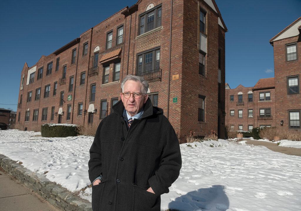 EXTRA EXPENSES: Harrison Bilodeau, president of Bilodeau Property Management Inc. in Providence, says the transition to remote work brought with it new expenses in the form of laptops for eight of his 17 employees and better software for online repair requests and additional advertising. / PBN PHOTO/MICHAEL SALERNO 