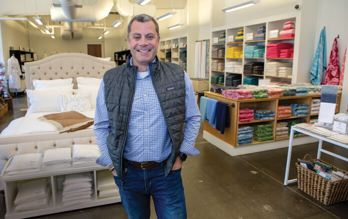 SMOOTH SAILING: Stuart Kiely, vice president of digital strategy for John Matouk & Co. in Fall River, steered a two-year digital transformation of the company’s operations, which allowed it to boost retail sales and gross revenues in 2020. / PBN PHOTO/KATE WHITNEY LUCEY