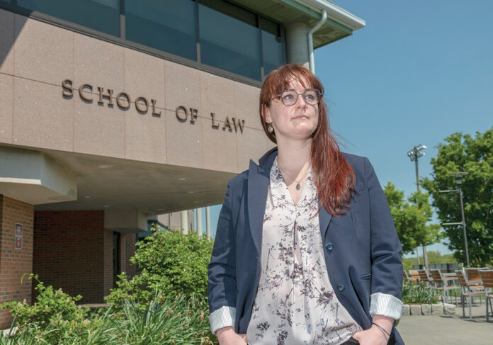EXTRACURRICULAR ACTIVITY: A lawsuit filed on behalf of Roger Williams University law student Lindsay Koso was successful in persuading the R.I. Office of the Attorney General to waive a $225 fee when she requested copies of public records as part of research she was conducting for a law review article. / PBN PHOTO/MICHAEL SALERNO