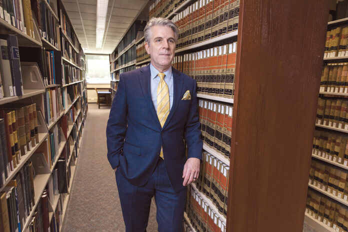 GREGORY W. BOWMAN, dean of the Roger Williams University School of Law, says a new required course for students on race and the law will give students some grounding in the historical perspective of the structures of the law and systemic inequities that exist within the law. / PBN FILE PHOTO/RUPERT WHITELEY