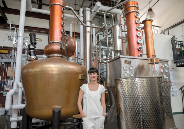CREATIVE COMMUNITY: Manya Rubinstein, CEO of Industrious Spirit Co., a distillery in Providence, says she was drawn to the city and the closeness and collaborative nature among its artisans. / PBN PHOTO/MICHAEL SALERNO