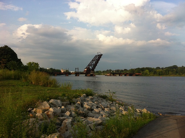 THE RHODE ISLAND Department of Transportation on Thursday said plans to transfer ownership of the Crook Point Bascule Bridge to the city of Providence can move ahead after an inspection found no damage from a recent fire. DRONE ANALYSIS OF THE CROOK POINT BASCULE BRIDGE suggests the structure is stable despite a recent fire, the R.I. Department of Transportation said Thursday. / PBN FILE PHOTO/MARY MACDONALD