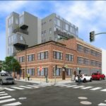 THIS RENDERING shows the proposed Richmond Residences project, a six-story addition on the back of two existing commercial buildings at 71-85 Richmond St. in Providence, including 11 apartment units, under review by the city's Downtown Design Review Committee. / COURTESY DOWNTOWN DESIGN REVIEW COMMITTEE