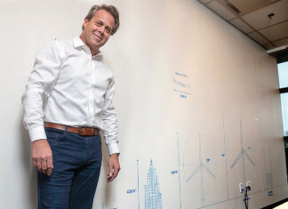 State is banking on power boost R.I. LARGE SCALE: Matthew Morrissey, head of Northeast markets for Orsted U.S. Offshore Wind Power, stands in the company’s office in Providence in March 2020. / PBN FILE PHOTO/MICHAEL SALERNO