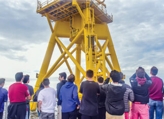 A reversal of fortune on jobs front FUTURE WORKFORCE? Rhode Island high school students participating in a career pathway program for offshore wind jobs ride in a boat circling a Block Island Wind Farm turbine. / COURTESY LUCKY DAWG PHOTOGRAPHY/DOUG LEARNED