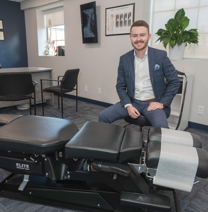 SINGING CHIROPRACTOR: Devon Barley, a finalist on the television show “The Voice” in 2011, opened Greenwich Bay Chiropractic in East Greenwich in August. / PBN PHOTO/MICHAEL SALERNO