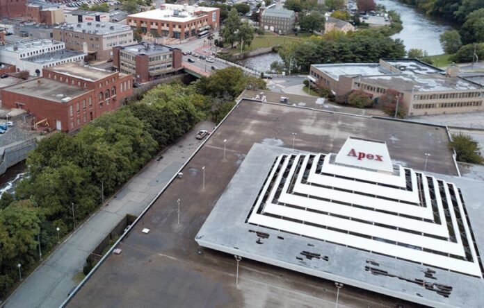 THE PAWTUCKET CITY COUNCIL unanimously approved a settlement in an 8-0 vote on Tuesday, Dec. 14, 2021, to acquire the iconic Apex furniture store building and surrounding properties for $17.7 million. / PBN FILE PHOTO/ARTISTIC IMAGES