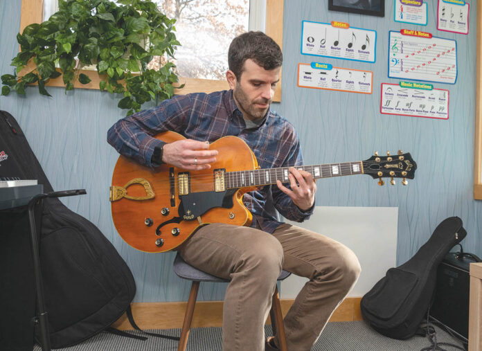 GOING SOLO: Phil Mazza says he started the Providence School of Music because he wasn’t satisfied with how he and other teachers were treated as employees of different music schools around the city, where he’s taught off and on since 2002. / PBN PHOTO/MICHAEL SALERNO