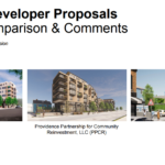 AFTER HEARING PUBLIC INPUT, the I-195 Redevelopment District Commission said it plans to vote on selecting one of three residential building proposals for Parcel 2 during its next public meeting on Feb. 2, 2022. The 1.08-acre site is located next to the Providence River on South Water St. / COURTESY I-195 REDEVELOPMENT DISTRICT COMMISSION