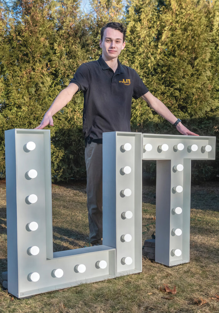 PERFECT FIT: Mobile DJ Alex Brown says taking over marquee letter rental company itsLIT RI was a perfect fit with his experience in the events industry.
PBN PHOTO/MICHAEL SALERNO PERFECT FIT: Mobile DJ Alex Brown says taking over marquee letter rental company itsLIT RI was a perfect fit with his experience in the events industry.
PBN PHOTO/MICHAEL SALERNO