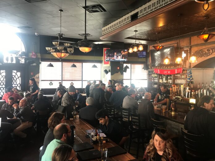 MURPHY'S DELI & BAR was at maximum capacity around noon Thursday right as when the Providence College men's basketball team tipped off. / PBN PHOTO/JAMES BESSETTE