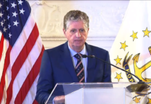 Will Rhode Island’s legal protections for abortion be good for the state’s economy? GOV. DANIEL J. MCKEE announced new COVID-19 data protocols that are being adopted by the state and new isolation policies for child care facilities in the state during his press conference on March 4. / SCREENSHOT FROM WPRI-TV CBS 12