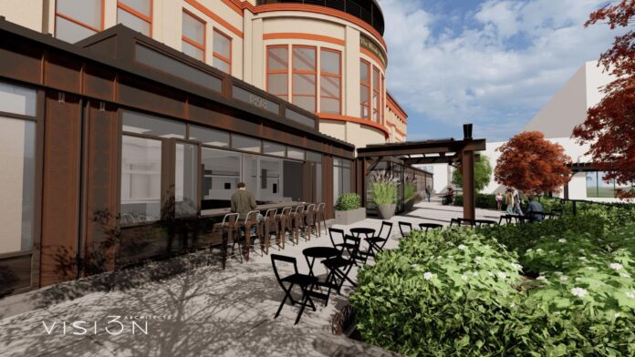 MARSELLA DEVELOPMENT CORPORATION received approval on Wednesday, April 20, 2022, for plans to redevelop the lower level 1 Union Station into 30,000-square-foot food hall, restaurant and outdoor dining plaza. The company said the food hall will be the first of its kind in Rhode Island, and the project will represent a $23.5 million investment in the property. / RENDERING COURTESY OF MARSELLA DEVELOPMENT CORPORATION