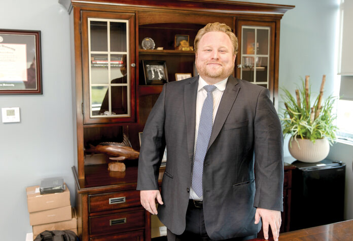 GROWTH FACTOR: Jack Falvey, chief operating officer at Falvey Insurance Group in North Kingstown, has been involved in and responsible for growing the company’s portfolio by 158% over the past five years. / PBN PHOTO/TRACY JENKINS GROWTH FACTOR: Jack Falvey, chief operating officer at Falvey Insurance Group in North Kingstown, has been involved in and responsible for growing the company’s portfolio by 158% over the past five years. / PBN PHOTO/TRACY JENKINS