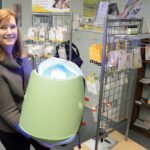 BRIGHT IDEA: Kathleen Moren, Healthy Babies, Happy Moms Inc. president, displays phototherapy equipment that allows nurses from her company to treat babies with jaundice at home rather than in a hospital. / PBN FILE PHOTO/ELIZABETH GRAHAM