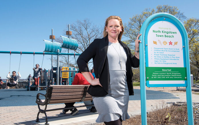 PLAYS TO WIN: Since becoming director of the North Kingstown Recreation Department in 2019, Chelsey Dumas Gibbs has won grants to push forward park and playground improvement projects, pulling in $571,000 for facilities and programming. / PBN PHOTO/DAVE HANSEN