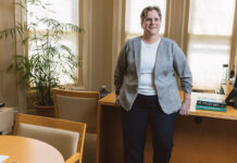 CLIMBING THE LADDER: Mary Marran first began working at Butler Hospital in 1984 as a student. More than three decades later, she rose through the ranks to become just the second female president in the hospital’s history. / PBN PHOTO/RUPERT WHITELEY