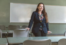 RIGHT TRACK: Christy Ashley, associate dean at the University of Rhode Island College of Business, says she feels URI is a place where she can make a difference.  / PBN PHOTO/RUPERT WHITELEY