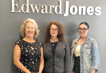 Building connections with clients and staff CONNECTED: Pictured are members of the Edward D. Jones & Co. LP branch team of Ronda Warrener in North Kingstown, from left: Branch Office Administrator Cindy Roy, Warrener and Branch Office Administrator Jessica Jimenez. / COURTESY EDWARD D. JONES & CO. LP