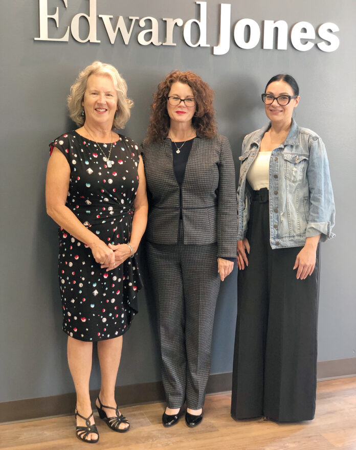 CONNECTED: Pictured are members of the Edward D. Jones & Co. LP branch team of Ronda Warrener in North Kingstown, from left: Branch Office Administrator Cindy Roy, Warrener and Branch Office Administrator Jessica Jimenez. / COURTESY EDWARD D. JONES & CO. LP