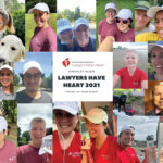VIRTUAL REALITY: Hinckley Allen & Snyder LLP employees pose together, virtually, while participating in the American Heart Association Lawyers Have Heart virtual walk. / COURTESY HINCKLEY ALLEN & SNYDER LLP