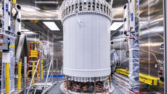 A TEAM OF RESEARCHERS and students at Brown University are pitching in on an international effort to detect dark matter for the first time using a dark matter detector, pictured. / COURTESY SANFORD UNDERGROUND RESEARCH FACILITY/ MATTHEW KAPUST